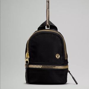 Lululemon City Adventurer Nano Backpack Shiny Gold and Black- not the velvet one